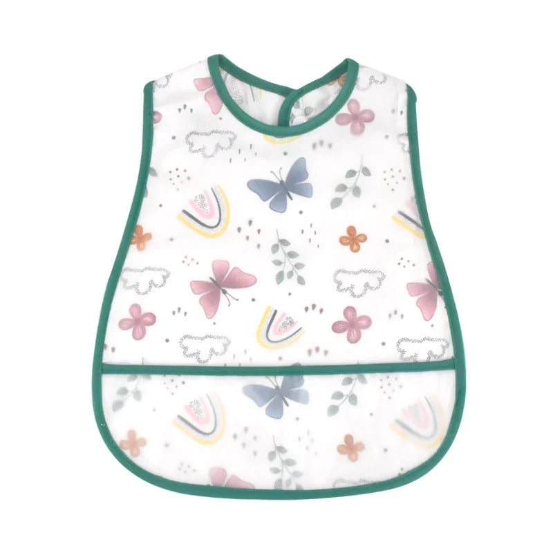 Adjustable Baby Bibs - Waterproof EVA Cotton Cartoon Feeding Bibs with Burp Cloth for Boys & Girls