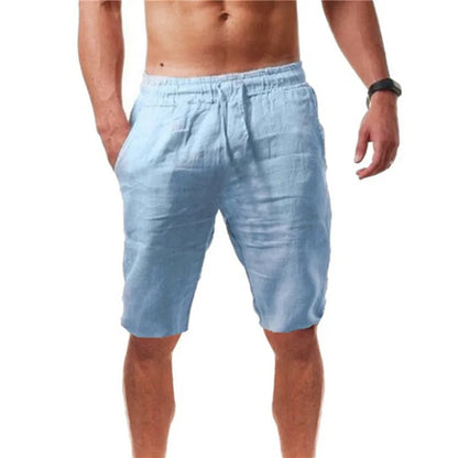 Men's Cotton Linen Shorts – Breathable Solid Color Summer Trousers, Fitness Streetwear S-3XL