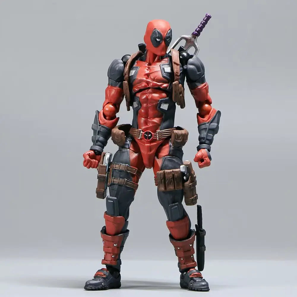 AMAZING YAMAGUCHI Deadpool & Wolverine 2.0 Action Figure – Grey Mutants Joint Movable KAIYODO Model Toy for Kids & Collectors