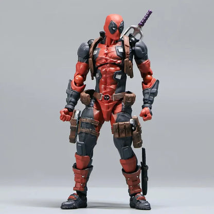 AMAZING YAMAGUCHI Deadpool & Wolverine 2.0 Action Figure – Grey Mutants Joint Movable KAIYODO Model Toy for Kids & Collectors