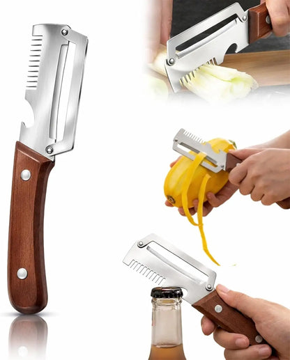3-in-1 Vegetable Peeler - Stainless Steel Fruit Peeler, Shredder & Slicer