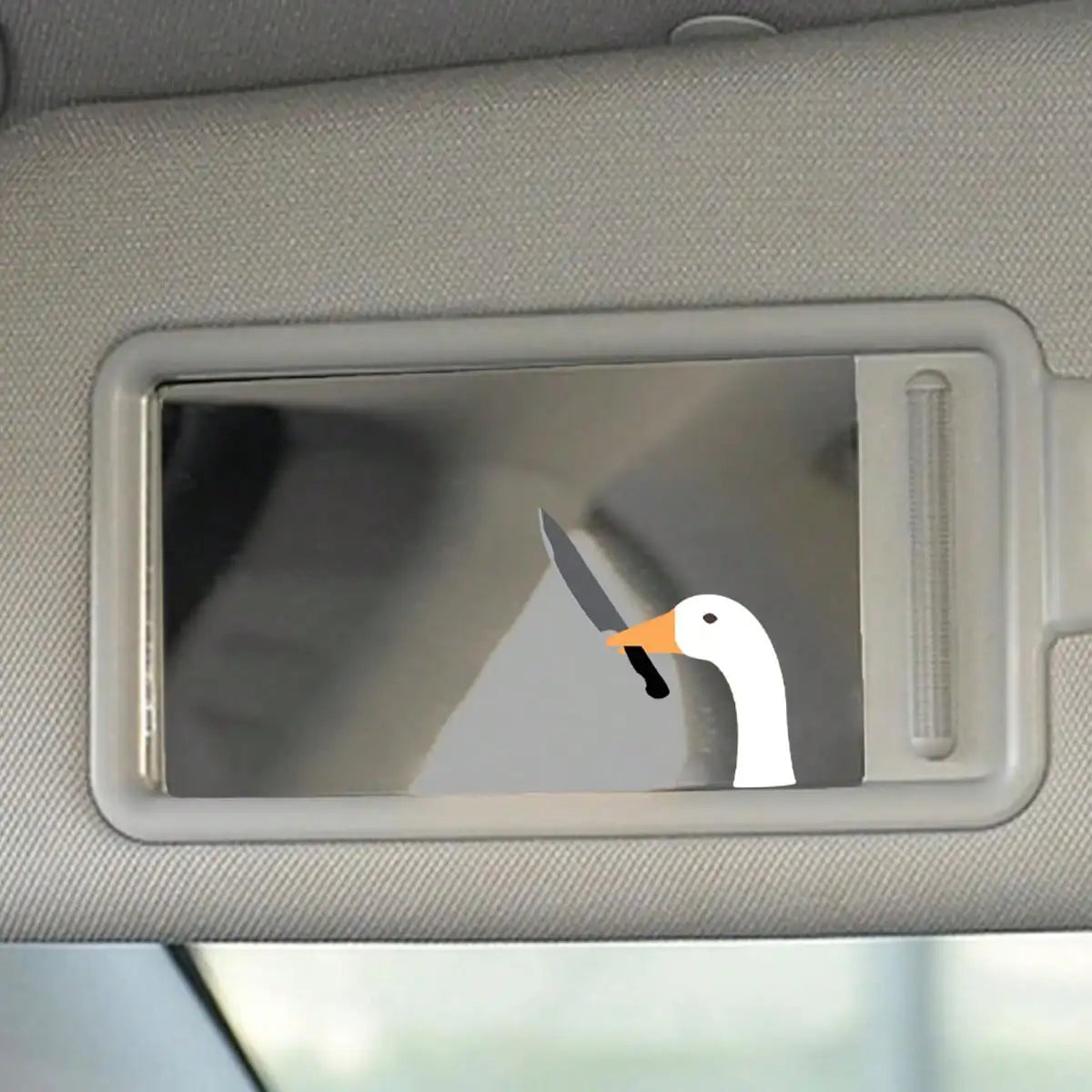 Funny Goose with Knife Car Sticker - Cute Waterproof Cartoon Vinyl Decal for Car, Helmet & Laptop