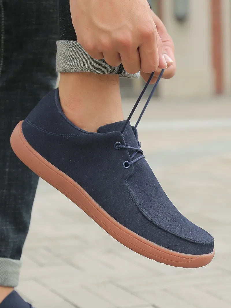 High-Quality Wide Barefoot Non-Slip Casual Walking Shoes – Comfortable Classic Fashion Men’s Sneakers, Plus Size 46