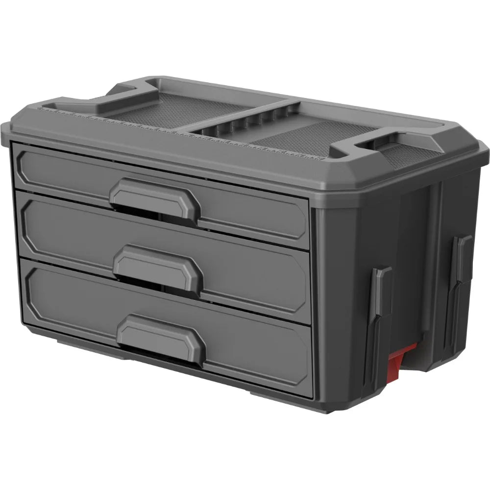 Hyper Stack 3-Drawer Tool Storage Box – Durable Organizer for Tools and Accessories