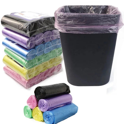 5 Rolls of 100 Disposable Small Trash Bags - Portable PE Wastebasket Liners for Office and Kitchen Waste Management