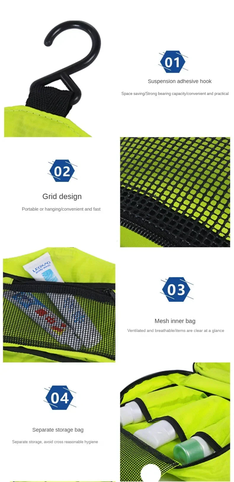 Hanging Waterproof Toiletry Bag – Large Travel Cosmetic & Makeup Organizer for Men & Women