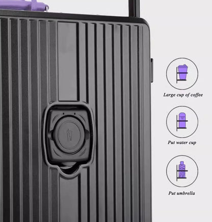 Aluminum Frame Rolling Luggage — Wide Handlebar Trolley Suitcase with Colorful Silent Spinner Wheels, TSA Lock & Large Capacity