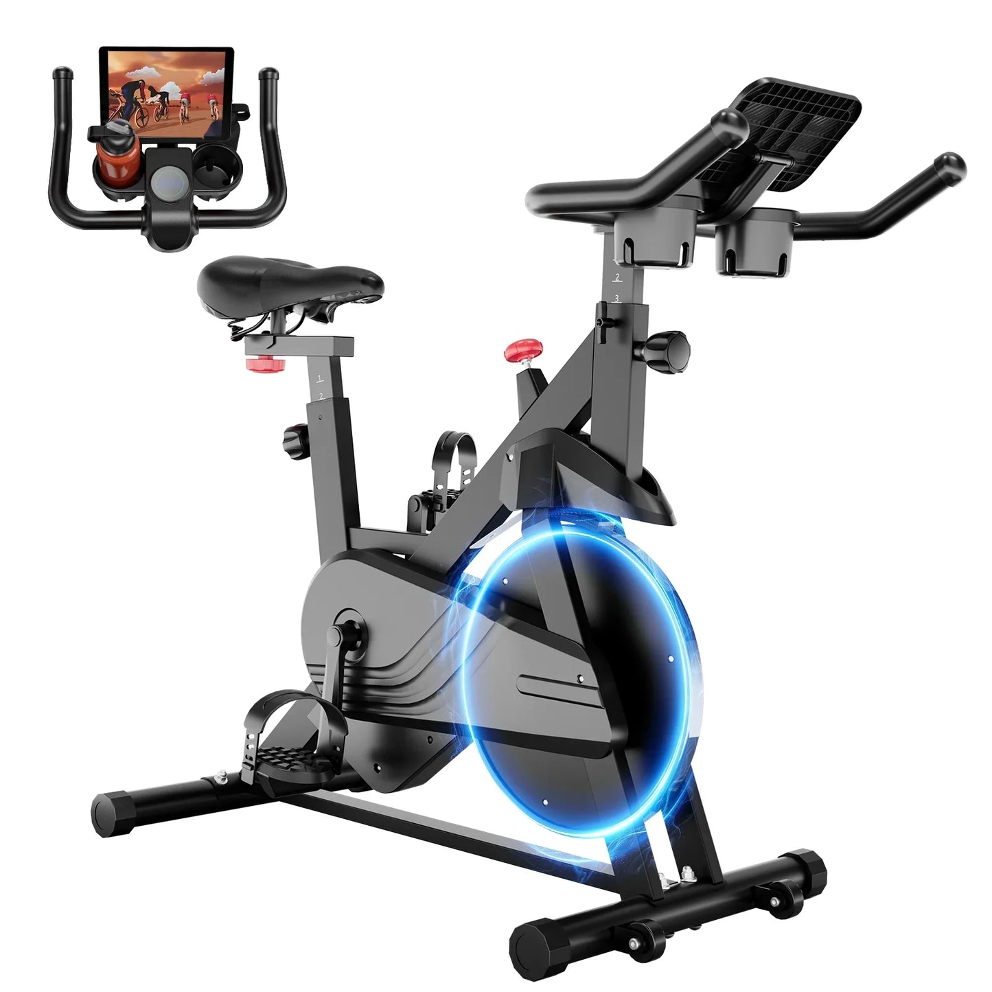 Superun Stationary Exercise Bike – 32-Level Magnetic Resistance, Low Noise Home Workout Cycling Bike