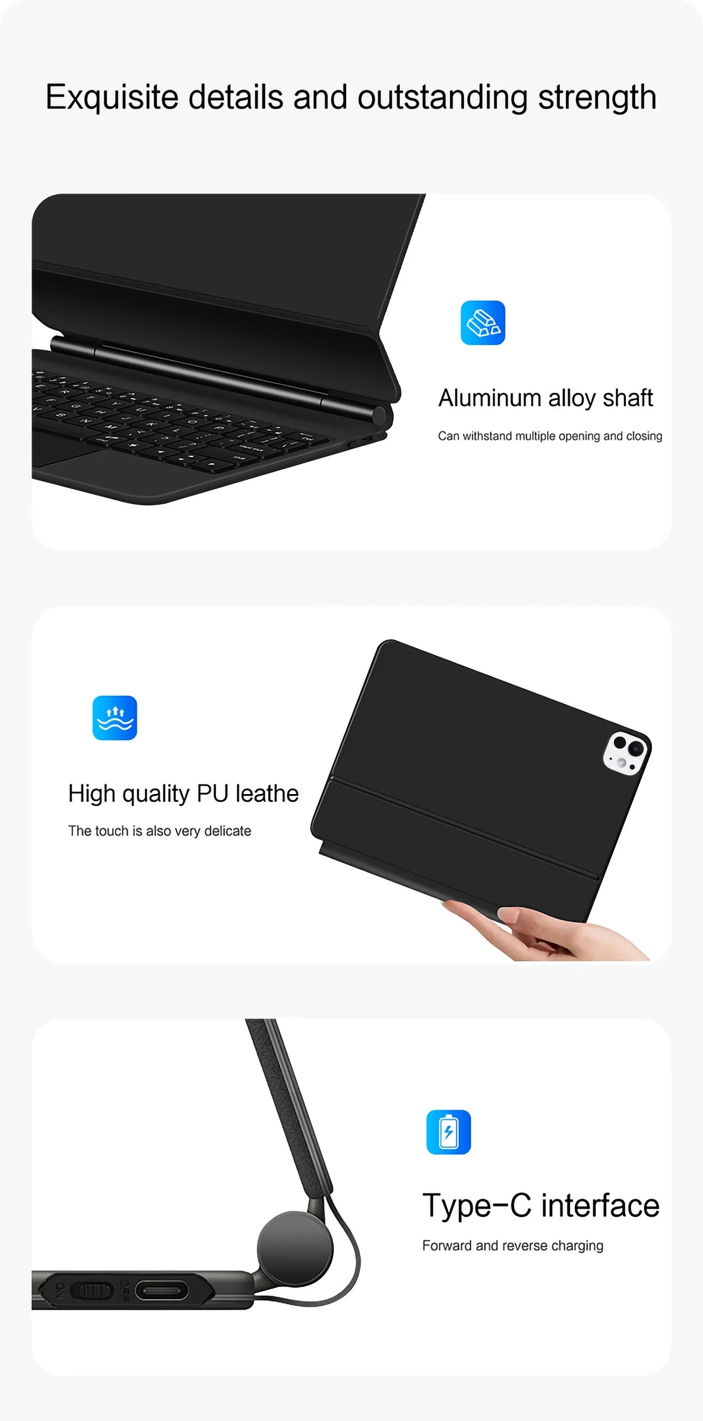 Backlight Magic Keyboard Case for iPad Pro 11/13 & iPad Air 11/13 Inch (2024) – M4/M2 Smart Folio Cover
