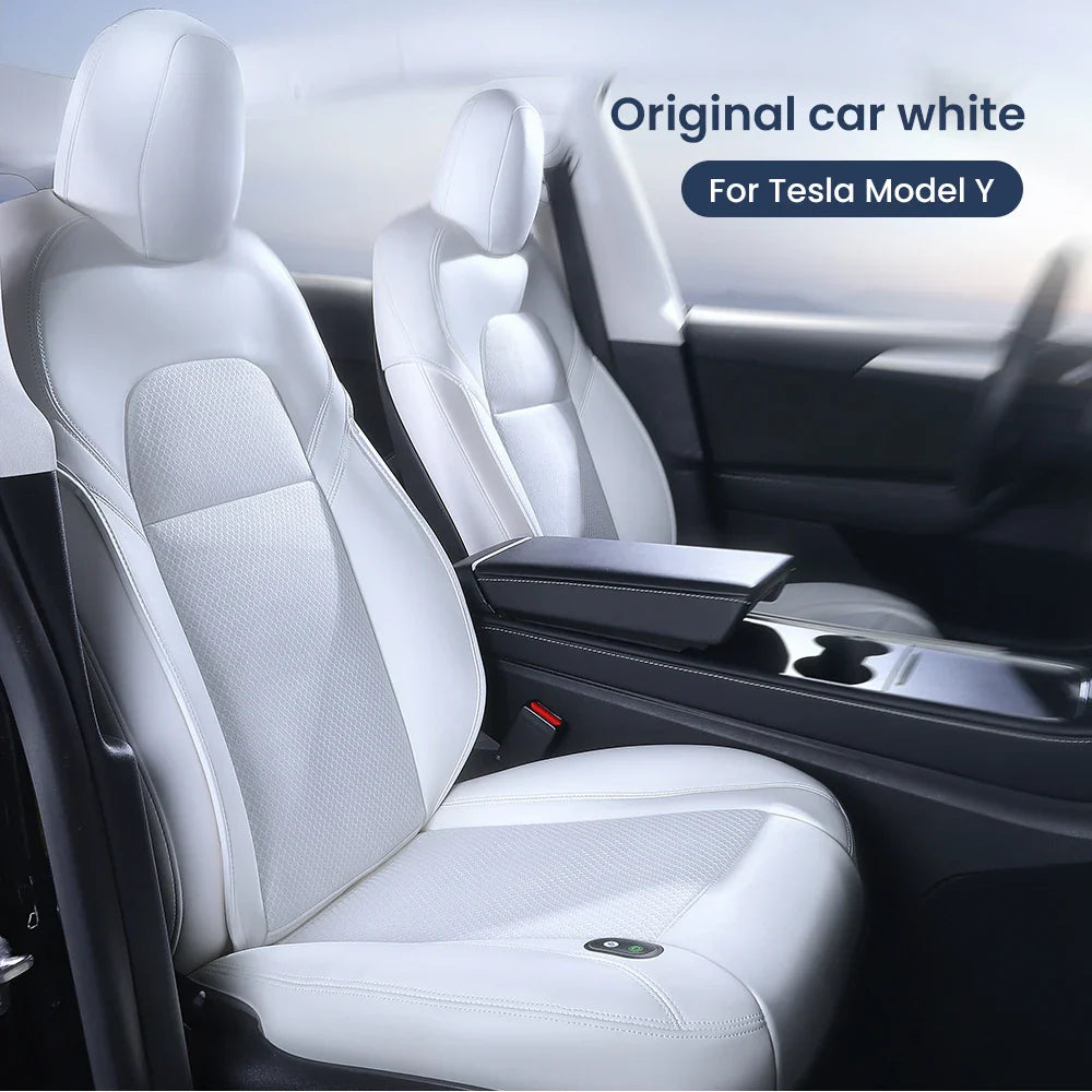 YZ Tesla Seat Cushion Cover — Ventilated Cooling Car Seat with Fan for Model 3 & Model Y | Breathable Summer Accessory