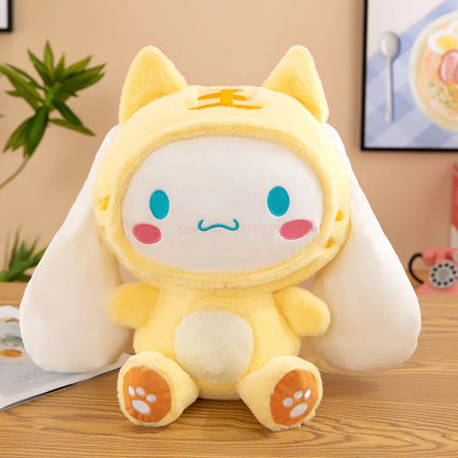 Kawaii Sanrio Cinnamoroll Plushie Toy – Heart Shaped Soft Stuffed Doll, Cute Japanese Cartoon Toy for Children's Birthday Gift