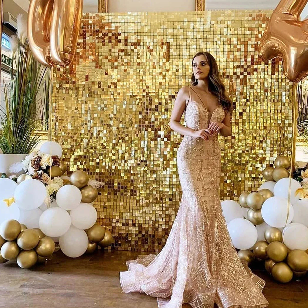 Gold Glitter Happy Birthday Party Backdrop - Black Adult Theme Photo Decoration, DIY Backdrops for Party Supplies