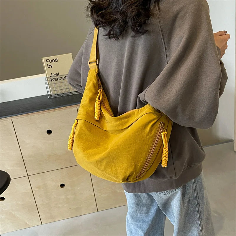 New Nylon Fabric Shoulder Bag – High Capacity Women's Crossbody Messenger Bag, Versatile & Leisure Hobo