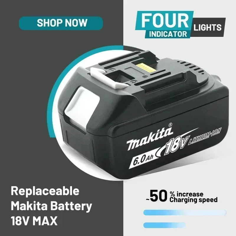 100% Original Makita 18V Lithium Battery – 6Ah/5Ah/3Ah Compatible with DTW700, DDF487, DTD173, DGA404, HR140D, DJV182 Tools