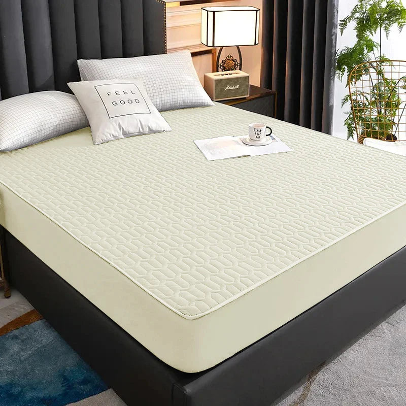 Waterproof Thick Quilted Mattress Cover — Latex Pad, Skin-Friendly Fitted Sheet Protector, 150/160/180x200cm