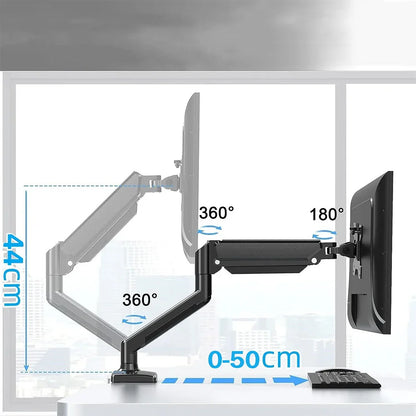 Dual Monitor Desk Mount – Mechanical Arm, VESA 100x100mm, Height Adjustable, Supports 32" Screens & 19.8 lbs per Screen