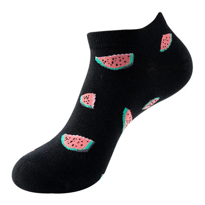 Combed Cotton Ankle Socks for Men & Women - Funny Beer, Fruit & Food Novelty Low Cut Socks (EU 38-43)