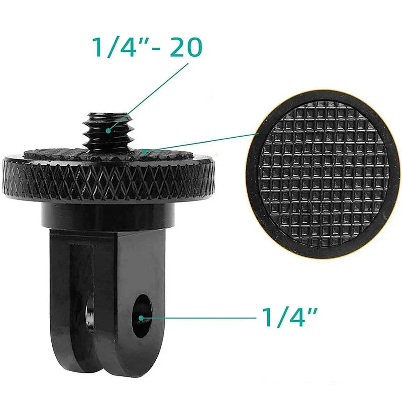 1/4 Inch Tripod Adapter Mount - 360° Rotating Holder for GoPro Hero 13 12 11 10 9 8 Insta360 X2 X3 X4 DJI Camera Accessories