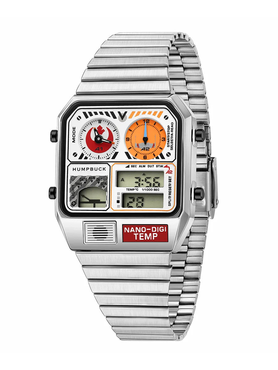 HUMPBUCK Digital Watch for Men – Classic Multifunctional Wristwatch with Temperature, Stopwatch, Dual Time & Calendar