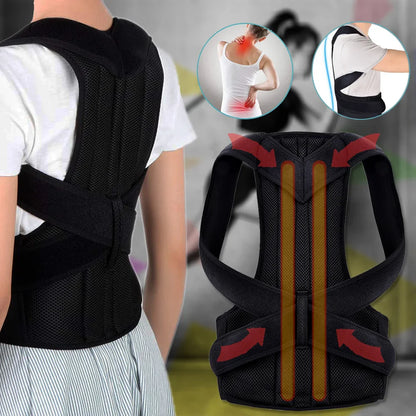 Adjustable Back & Shoulder Posture Corrector Belt — Clavicle & Spine Support Brace for Upper & Lower Back Pain Relief and Body Reshaping