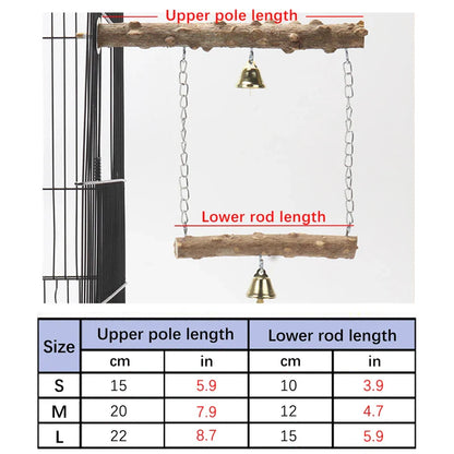 Pepper Wood Parrot Stand Pole - Double Layer Bird Toy for Claw and Beak Grinding - Bird Cage Accessories