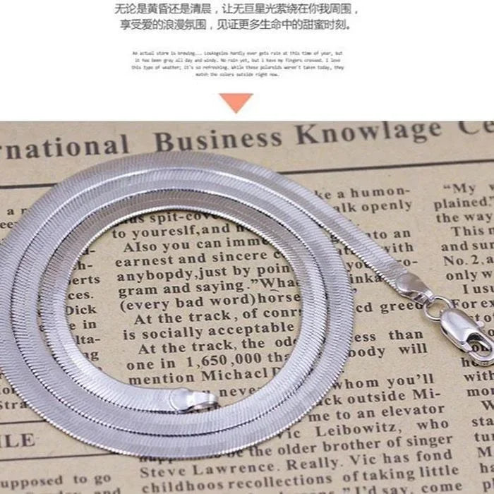 925 Sterling Silver 4MM Blade Chain Necklace – Luxury Jewelry for Men & Women, Wedding & Holiday Gift
