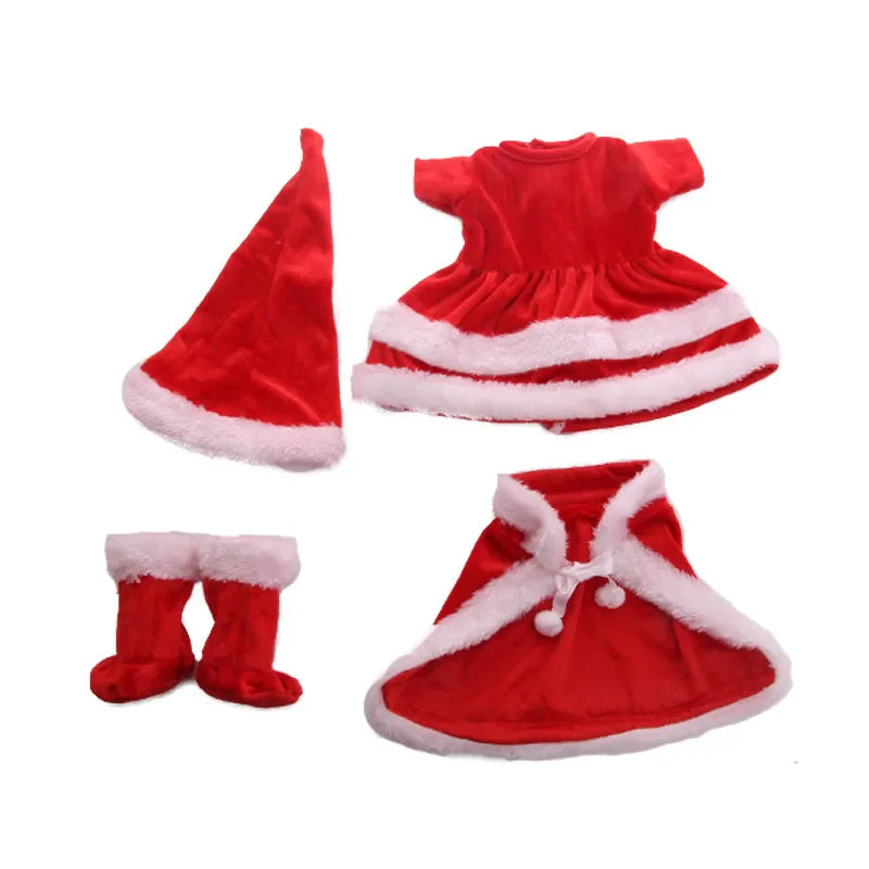 Pop Doll Christmas Outfit — Dress, Top & Pants Set for 18-Inch American and 43CM Reborn Baby Dolls, Our Generation Girl’s Toy Accessories