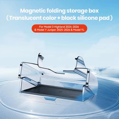 YZ Tesla Model 3/Y Highland Juniper Magnetic Under Screen Storage Box - Hidden Tray Organizer