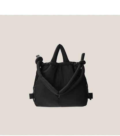 2023 Casual Nylon Padded Tote Bag – Soft Puffer Shoulder & Crossbody Handbag for Women, Large Capacity Vintage Design