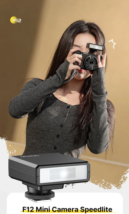 Ulanzi F12 Mini Camera Flash – GN12 5600K Speedlite with Hot Shoe Mount for Sony, Canon, Nikon, Panasonic, Olympus DSLR Cameras