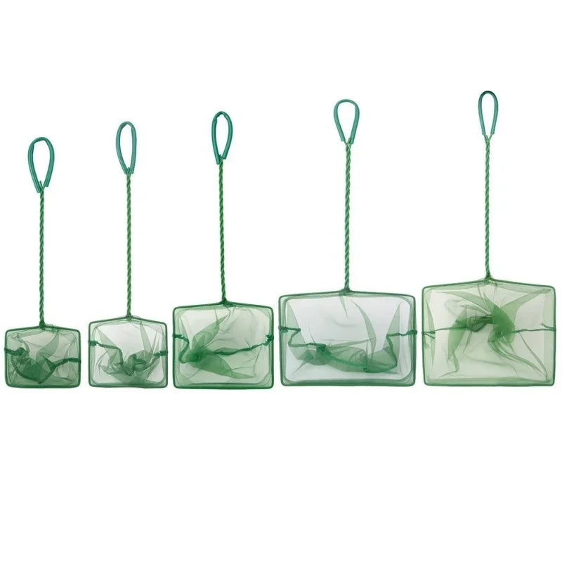 Long Handle Square Aquarium Fishing Net – Landing Net for Fish, Floating Objects, Crab, and Fishing Rod Dryer