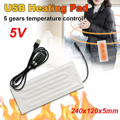USB 5V Electric Heating Pad - Warm Paste Film for Cervical, Clothes, Vest, Jacket, Shoes & Socks