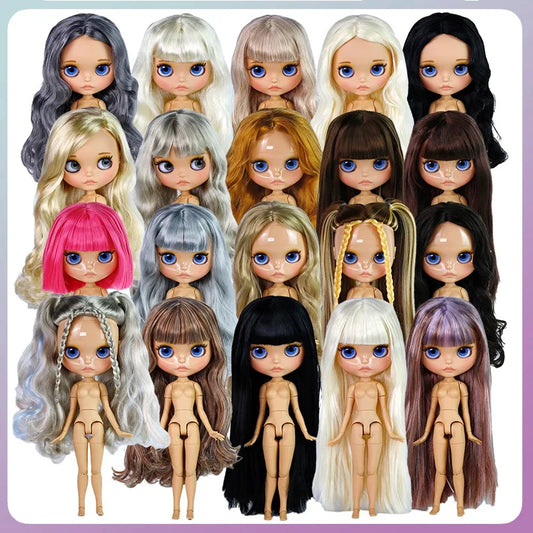ICY DBS Blythe Doll – 30CM Tan Skin Matte & Glossy Face, Pouting Lips, 19-Joint BJD DIY Costume Doll Gift