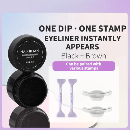 Waterproof Lower Eyelash Stamp Set - Easy-to-Use Quick Dry 2-in-1 Eye Liner with 0.01mm Tip & Ink for Lower Lashes