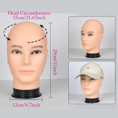 Mannequin Head Wig Stand — Adjustable Tripod Holder for Wig Making, Display, and Cosmetology Training