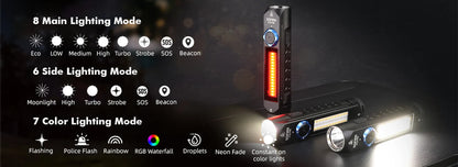 Sofirn IF23 PRO RGB Flashlight – 5000 Lumen XHP70B LED, 21700 USB-C Rechargeable Torch with Magnetic Base