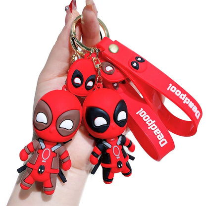 New Mutants Deadpool Anime Keychain – Superhero Villain Doll Pendant for Car Keys, Boys’ Party Gifts & Jewelry
