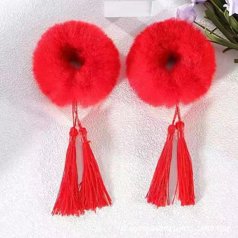 Flexible Chinese Style Children’s Hair Bands – Soft Stretchy Hair Ties for New Year