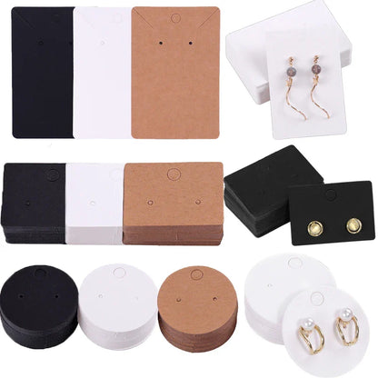 50PCS Jewelry Display Cards — Self-Seal Cardboard Hang Tags for Earrings & Necklaces, Jewelry Organizer Packaging
