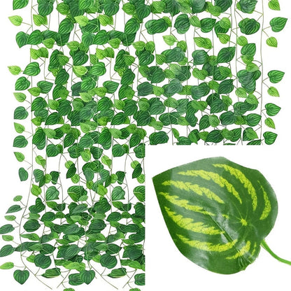 11M Artificial Ivy Leaf Garland — Green Hanging Vine for Outdoor Garden, Wall, Wedding & Home Decor