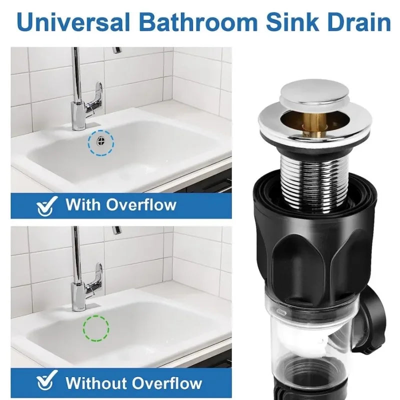 Flip-Top Kitchen Sink Drain - Retractable Deodorizing Filter - Flexible Downspout for Bathroom Sink - Anti-Clogging Kitchen Accessories