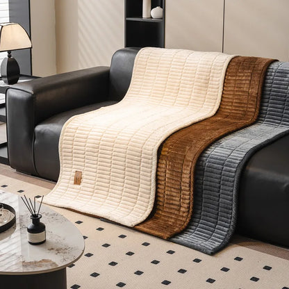 Flannel Sofa Cover - Thickened Non-Slip Couch Protector for Autumn & Winter