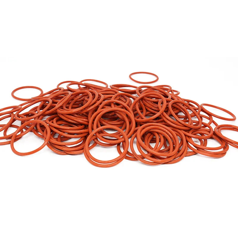 VMQ Red Silicone O-Ring Seal – Food Grade Waterproof Gasket Washer, 5–80mm OD, Insulated Sealing Ring
