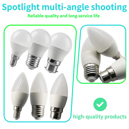 20pcs G45 C37 LED Bulbs — 3W/5W/6W/7W Energy-Saving Mini Lamps, Warm & Cool Light for Home and Bedroom