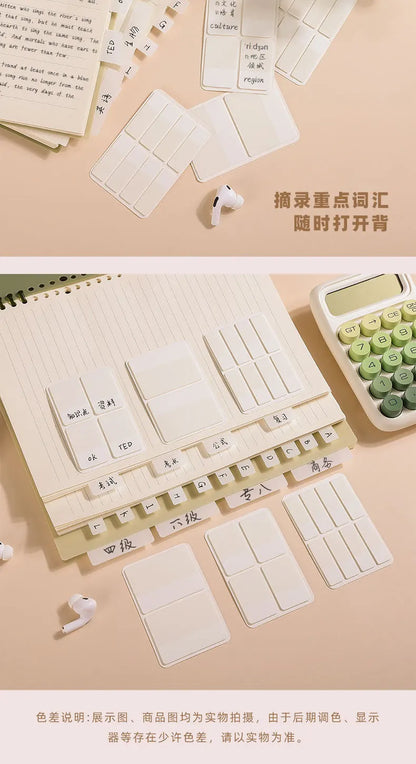 Waterproof Index Stickers - Small Transparent Cards for Office, Note Marking & Classification Index Tabs