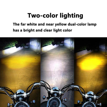 Motorcycle LED Spot Light – Dual Color Hi/Low Beam Fog Lamp for Car, Truck, SUV, UTV