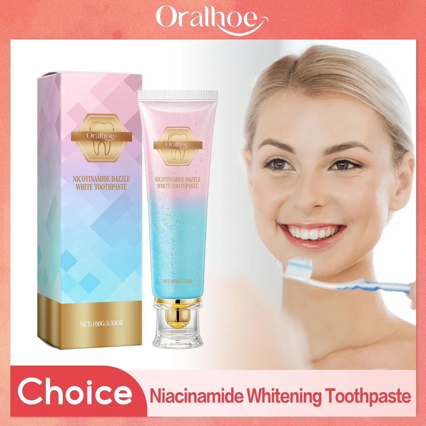 Niacinamide Whitening Toothpaste – Stain Removal, Plaque Reduction & Fresh Breath