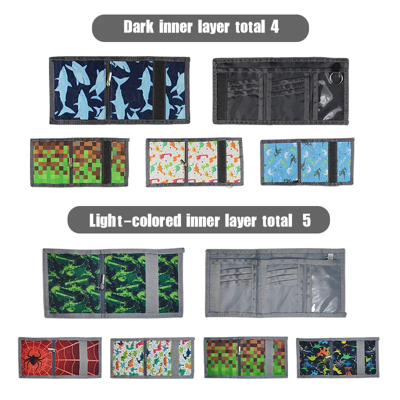 Kids Trifold Casual Wallet – Multifunctional Youth Wallet with Zipper Coin Pocket & Card Holders, Perfect Gift for Children