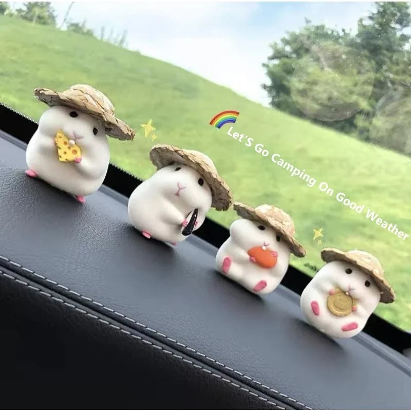 Cute Hamster Car Console Doll – Fun Car Interior Pendant & Cool Dashboard Decoration Accessory