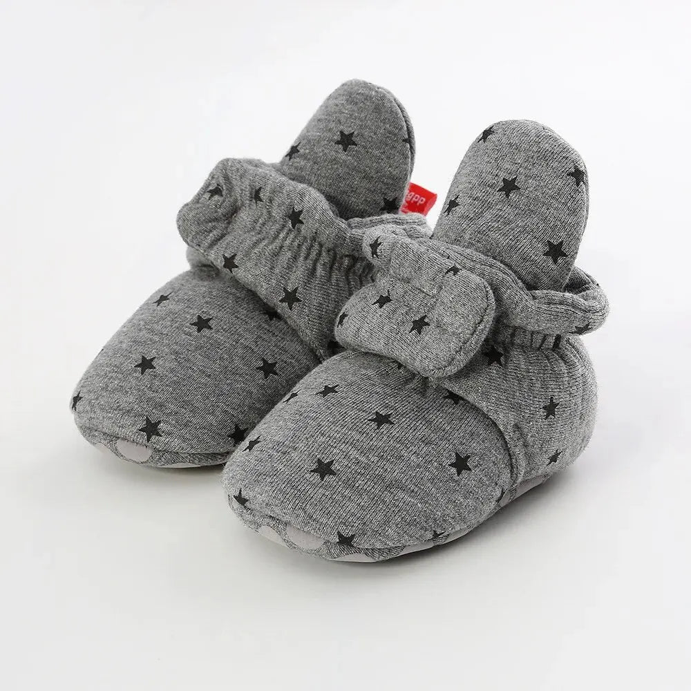 Meckior Baby Socks Shoes – Star Toddler First Walkers Booties, Soft Cotton Anti-Slip Shoes for Boys and Girls